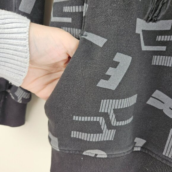 CLRIDE.n Mens S Hoodie Black All Over Print 85 - Picture 3 of 13